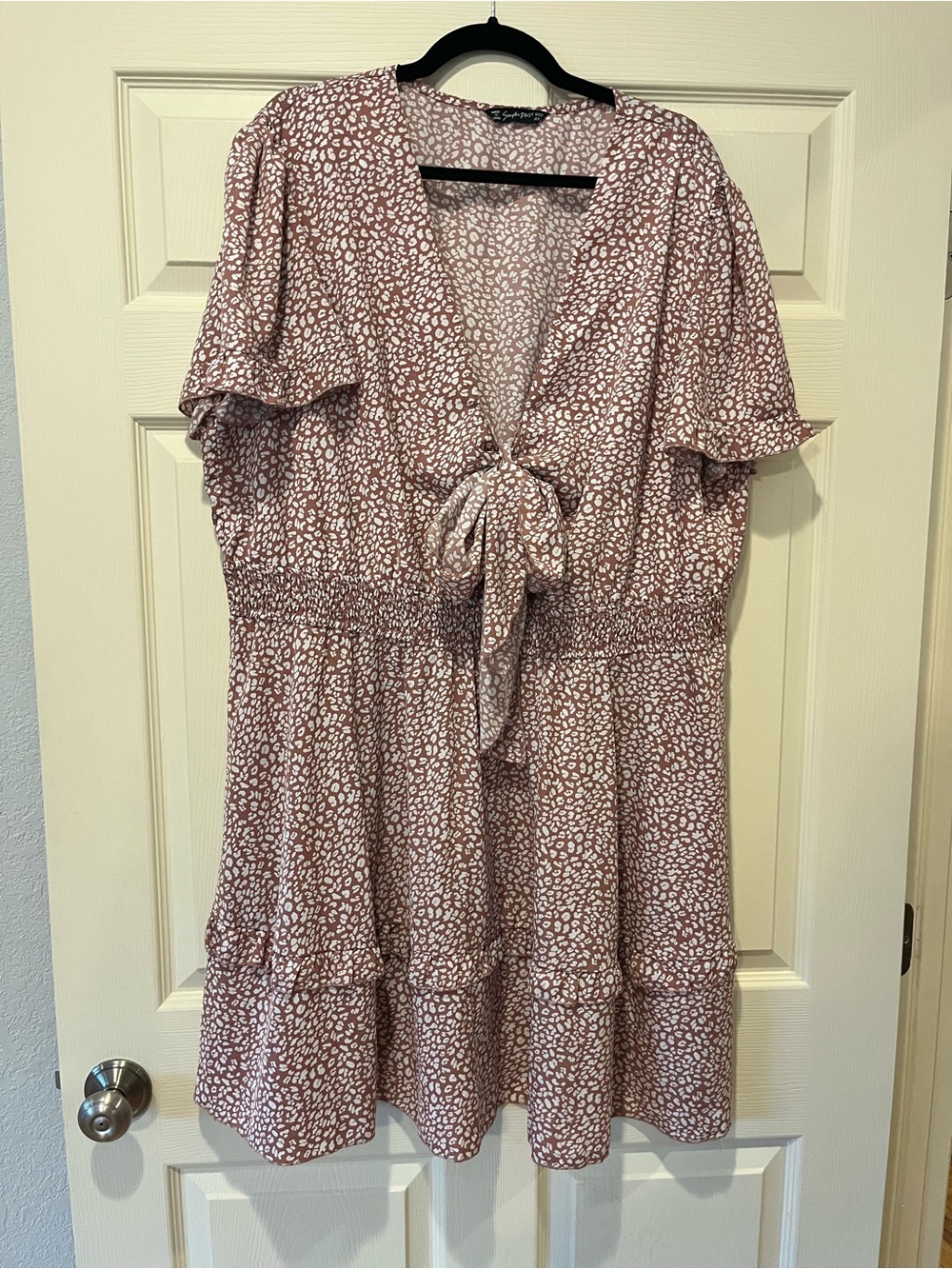 Tie-Front Dot Print Women's Dress